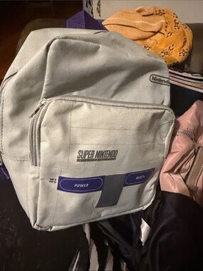 Nintendo Super Nintendo Retro Controller Backpack - Light Gray & Purple Accents